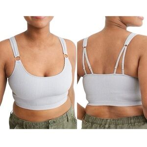 Aerie Seamless Ring Longline Bralette in Gray